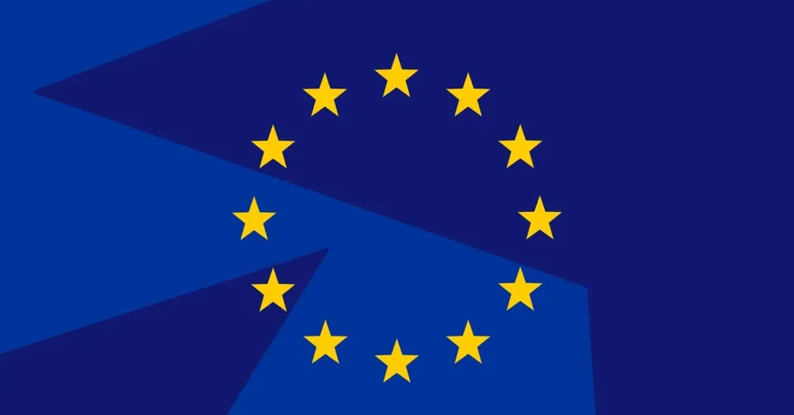 Illustratie van de Europese vlag met sterrenkrans